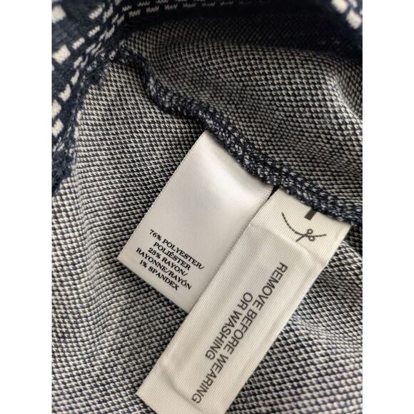 Ann Taylor Shift Dress Size 2 Blue White Cap Sleeve Zip Back Stretchy Formal NEW - Picture 11 of 12